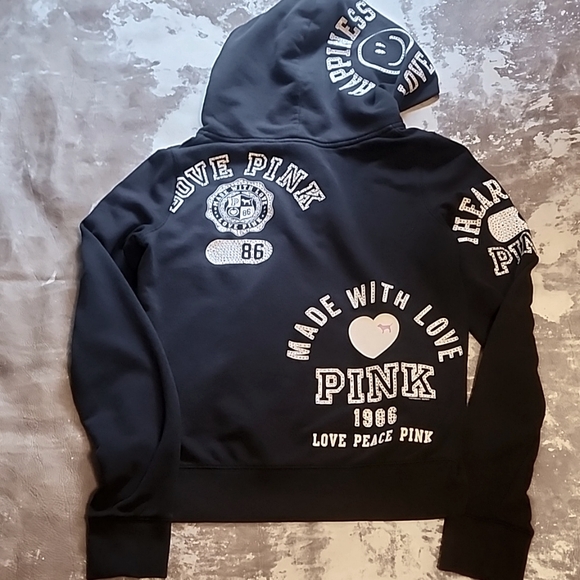 Rare HTF hooded zip-up sweatshirt with lots of bling! Size: L - Picture 1 of 11